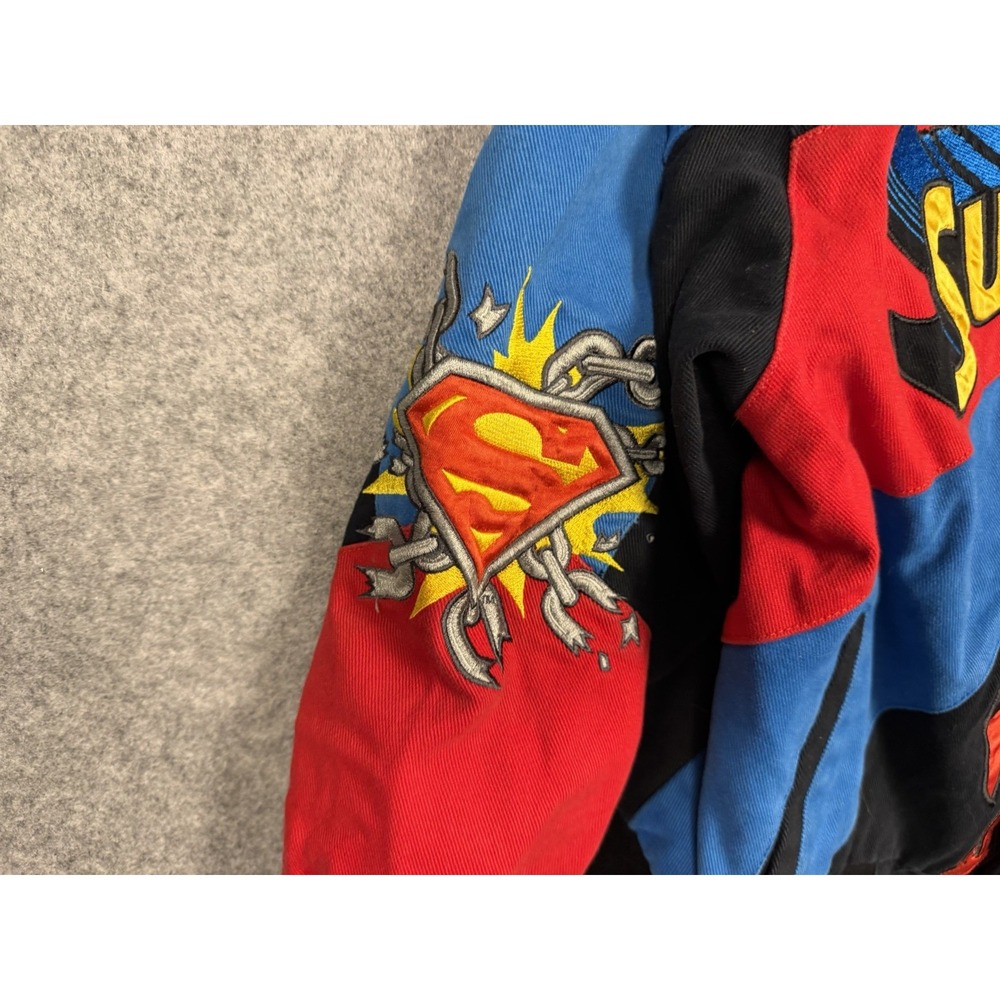Vintage Y2K JH Design Superman Embroidered Racing Jacket Youth XL 11-12 - Picture 3 of 9